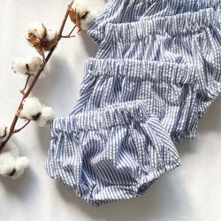 Bloomer - Rayure gaufrée bleu
