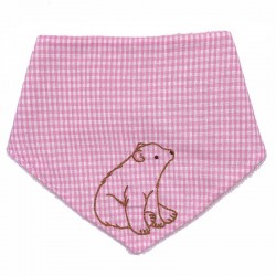 Bandana Bib - Vichy rose ours