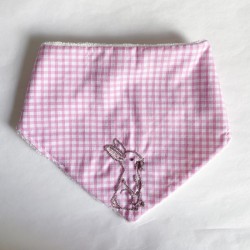 Bandana Bib - Vichy rose lapin
