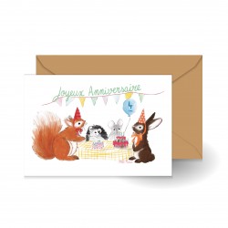 4 ans Carte anniversaire -...
