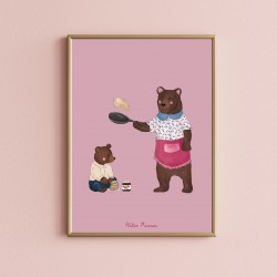 Affiche A4 - L'ours au crêpes