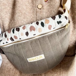 Banane - coton matelassé taupe