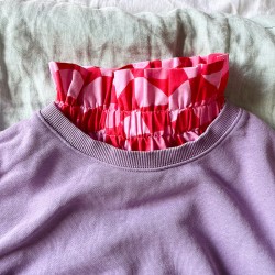 Col froufrou - damier rose...