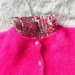 Col froufrou - Fleurs rose